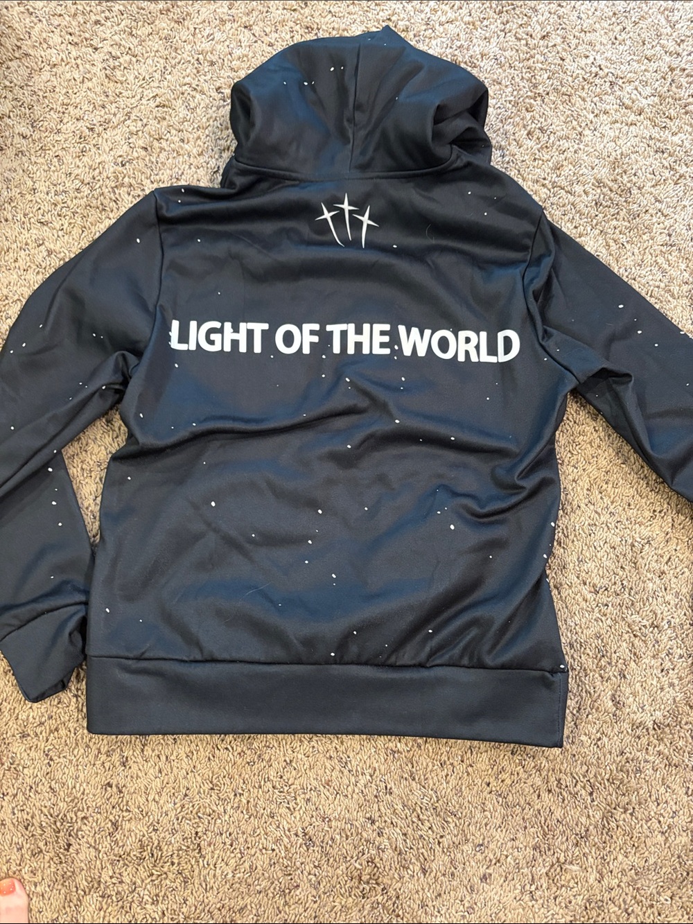 Black "JESUS Is the Light" Pullover Hoodie - Picture 4 of 4